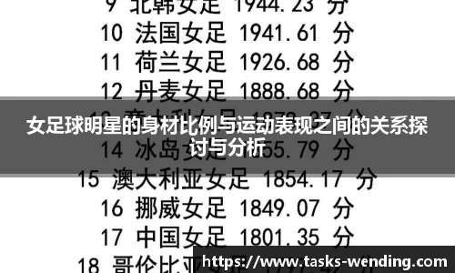 女足球明星的身材比例与运动表现之间的关系探讨与分析